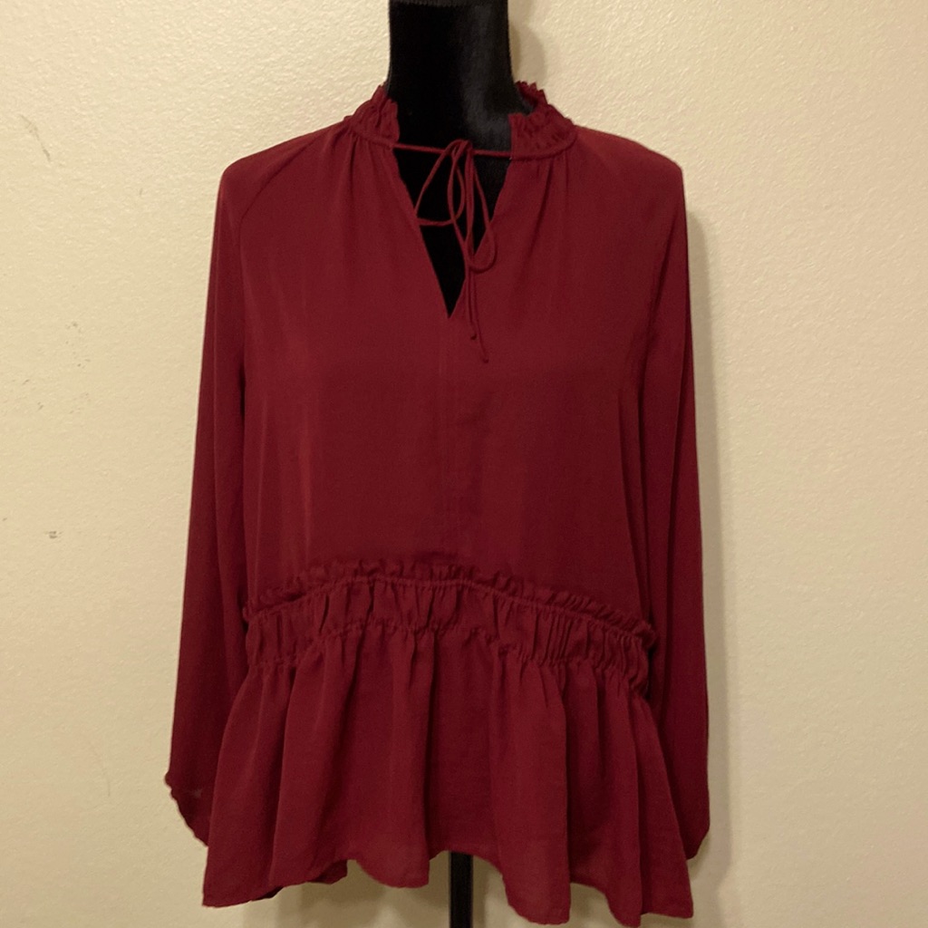 Loft Long Sleeved Tie Neck Shirt